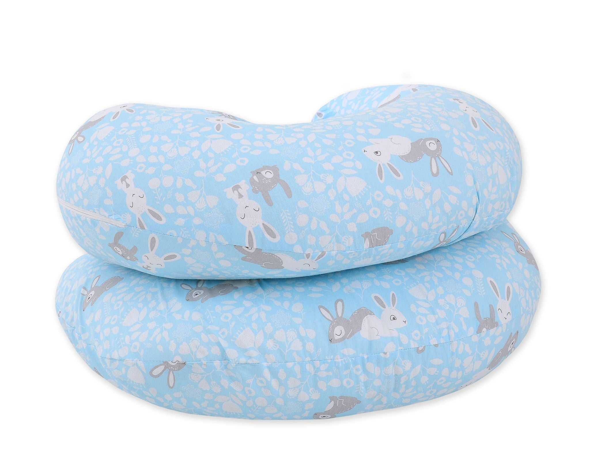 Maternity Support Pillow C, removable pillowcase - Blue rabbits