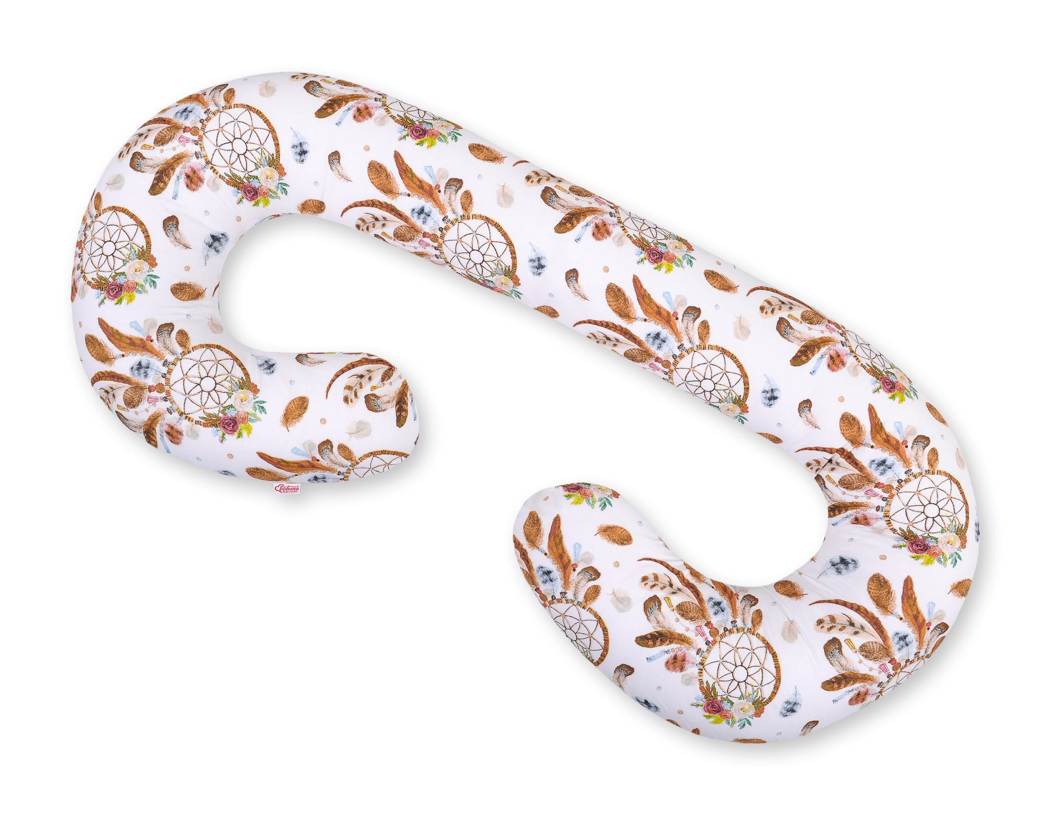 Maternity Support Pillow C, removable pillowcase - dream catchers white