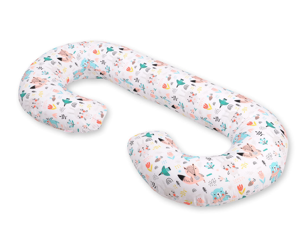 Maternity Support Pillow C, removable pillowcase - blue teddy bears