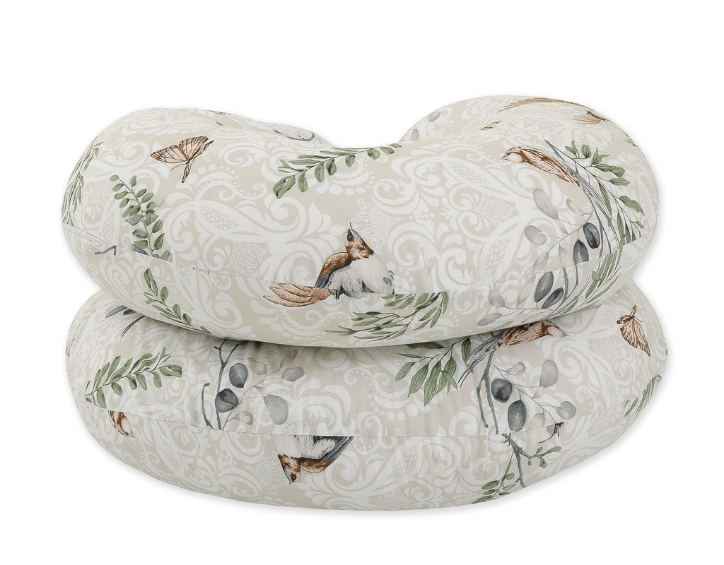 Maternity Support Pillow C, removable pillowcase - Brown birds