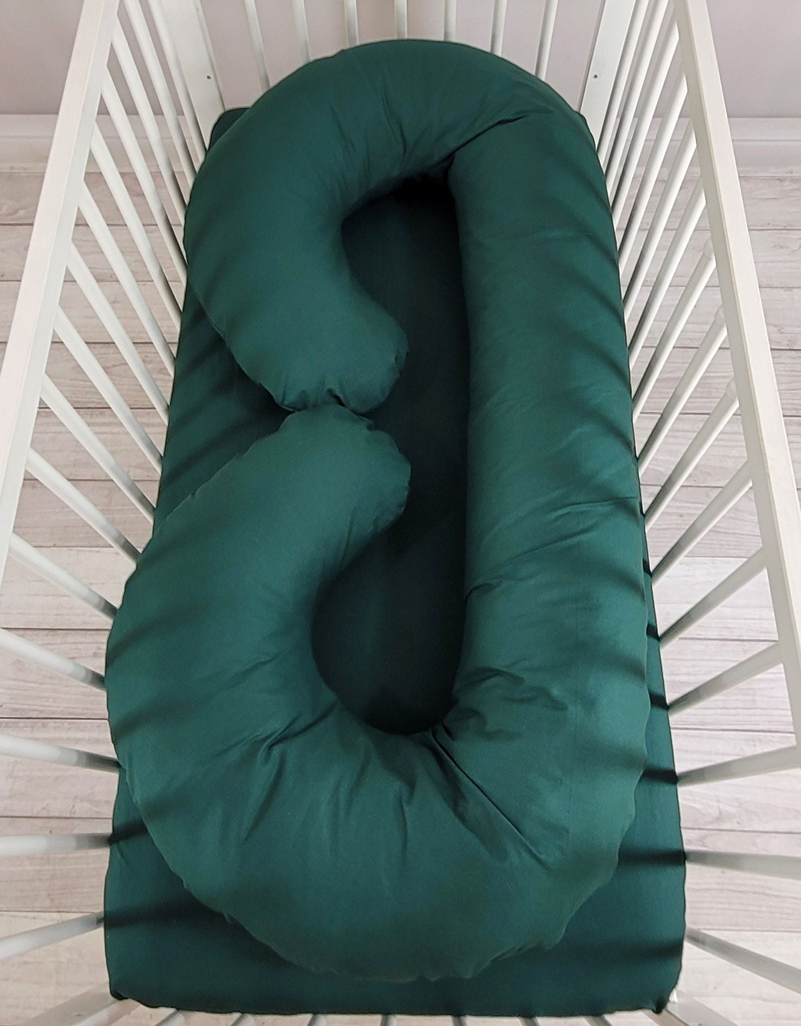 Maternity Support Pillow C, removable pillowcase - bottle green