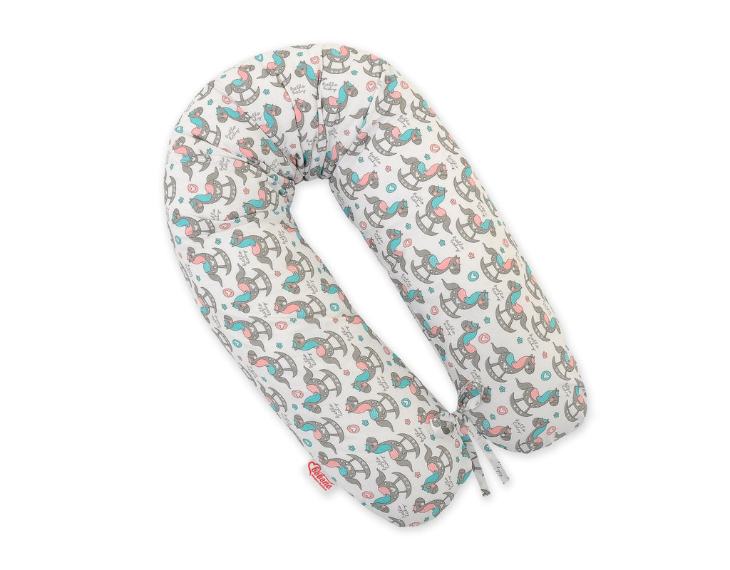 Pregnancy pillow- Longer, removable pillowcase - rocking horses