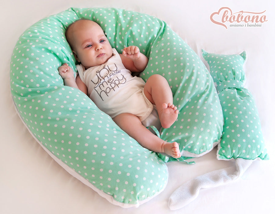 Pregnancy pillow- Longer, removable pillowcase - Mint stars