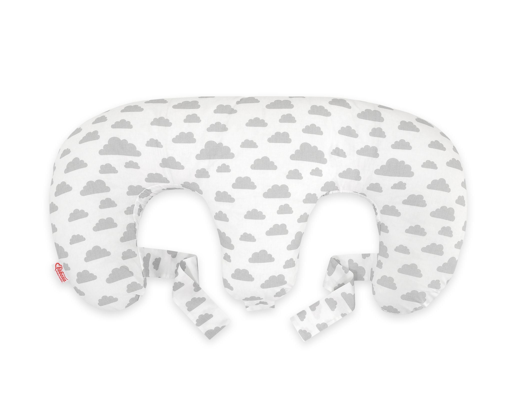 Twin Nursing Pillow – Clouds Gray (Removable, Hands-Free Feeding)