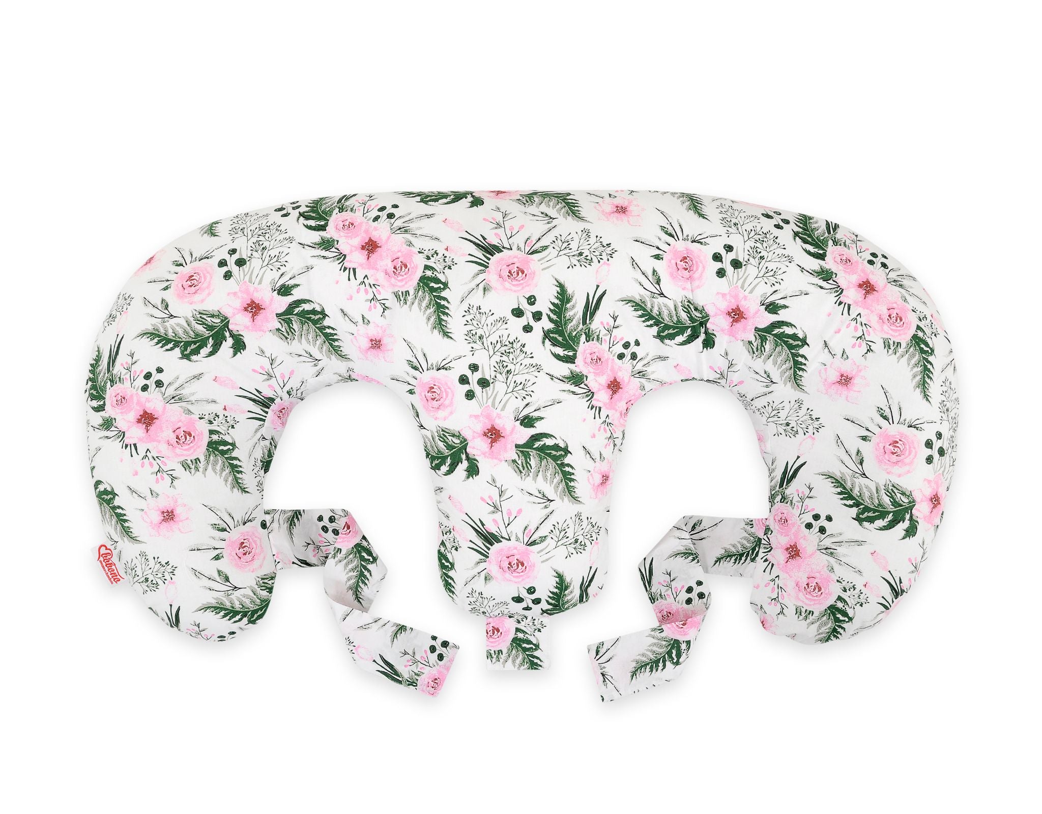 Twin Nursing Pillow – Peony Flower Pink (Removable, Hands-Free Feeding)