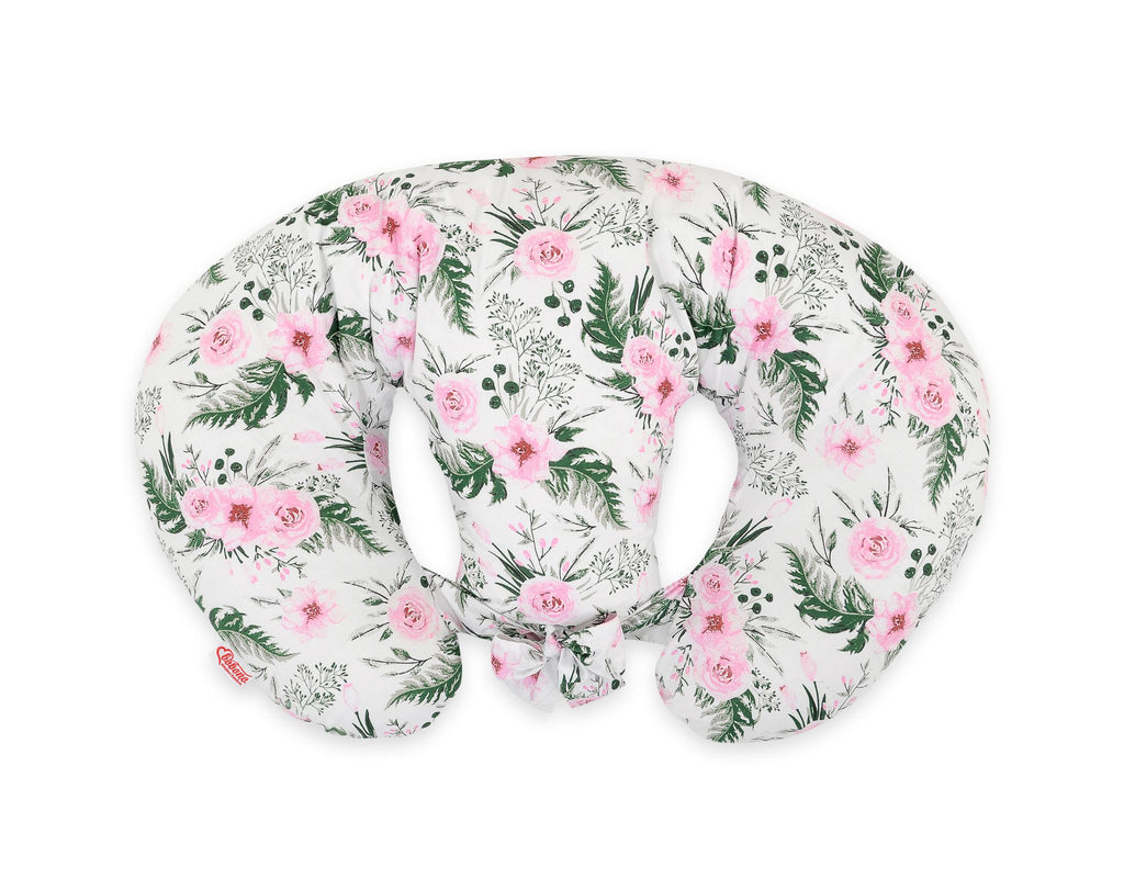 Twin Nursing Pillow – Peony Flower Pink (Removable, Hands-Free Feeding)