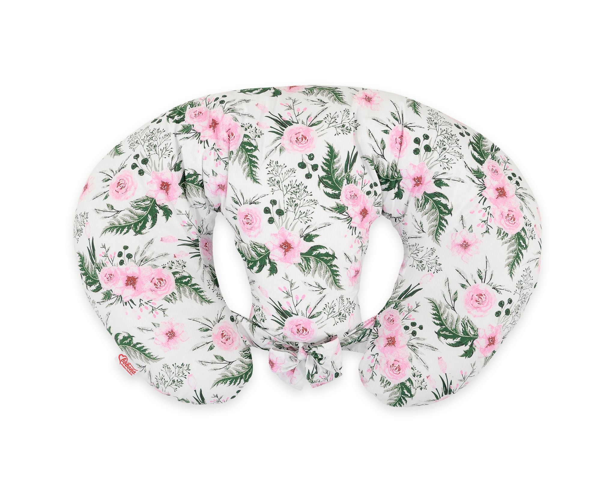 Twin Nursing Pillow – Peony Flower Pink (Removable, Hands-Free Feeding)
