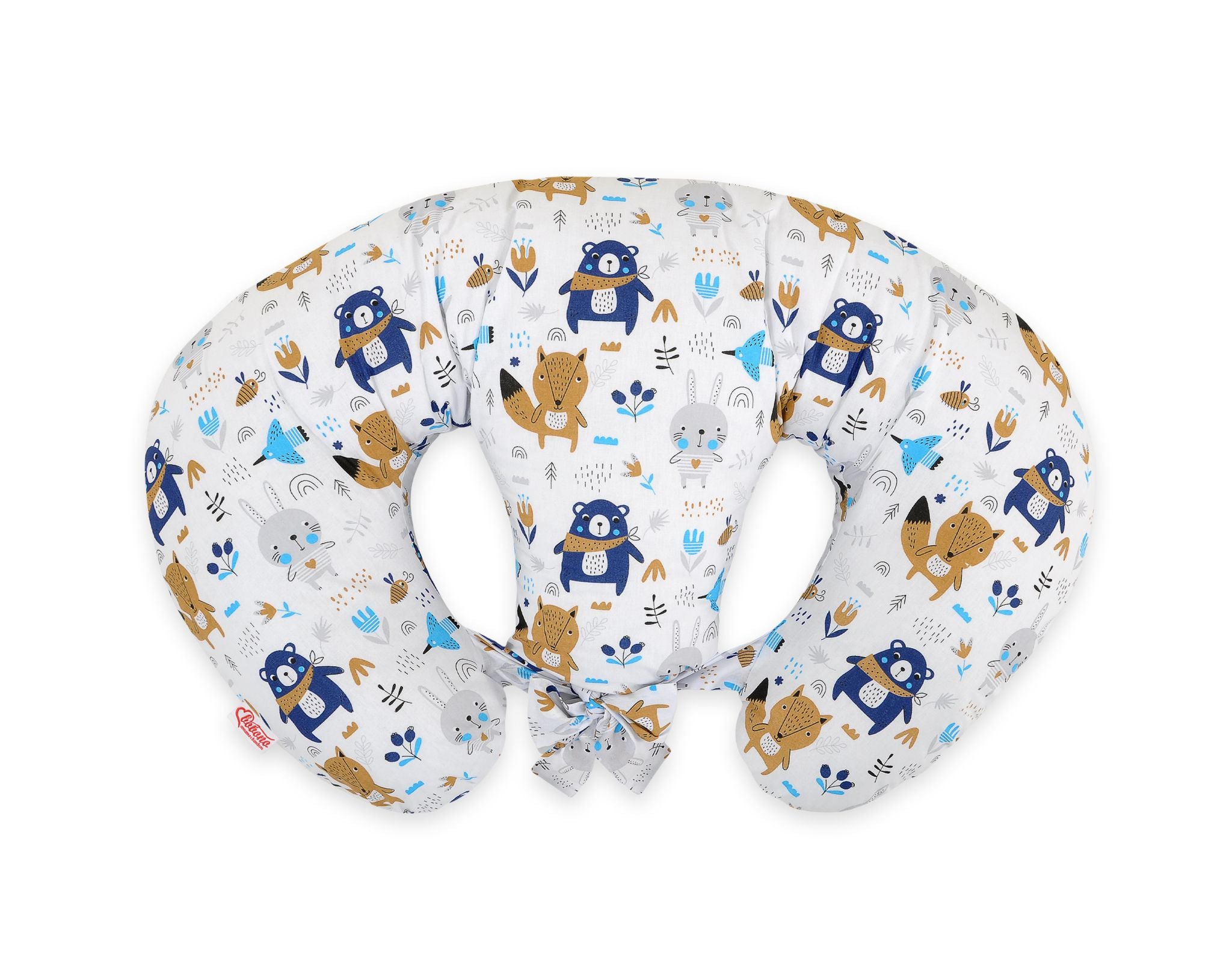 Twin Nursing Pillow – Navy blue bears (Removable, Hands-Free Feeding)