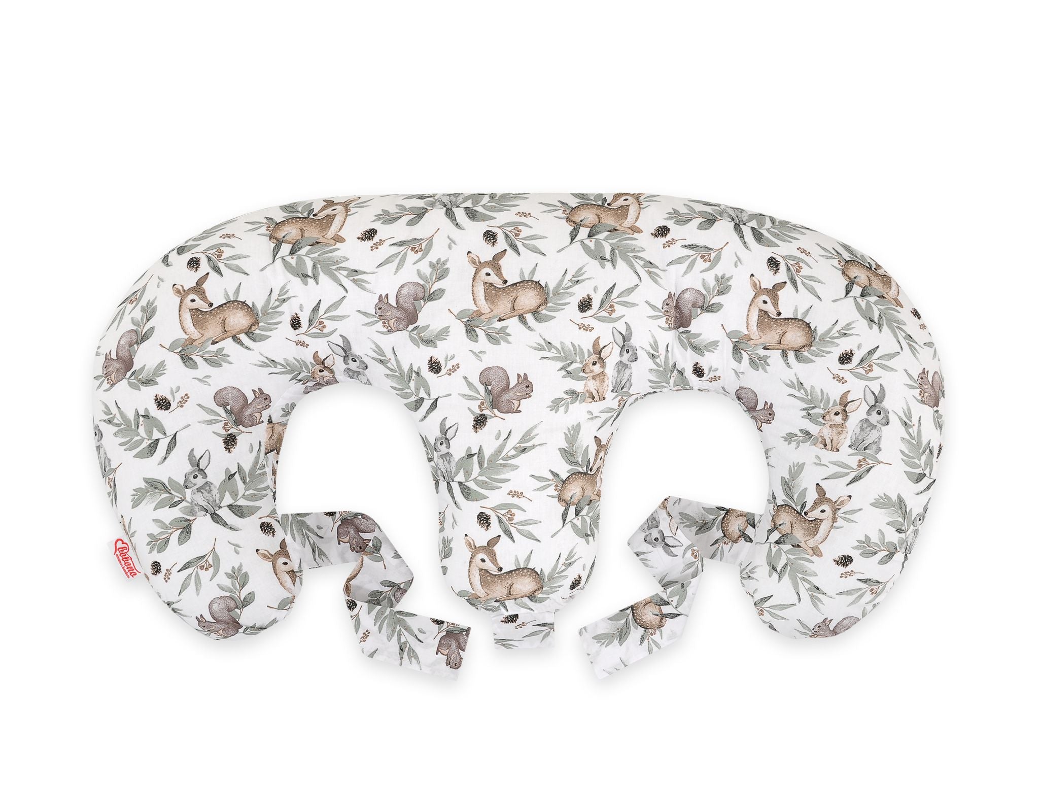 Twin Nursing Pillow – Woodland Olive (Removable, Hands-Free Feeding)