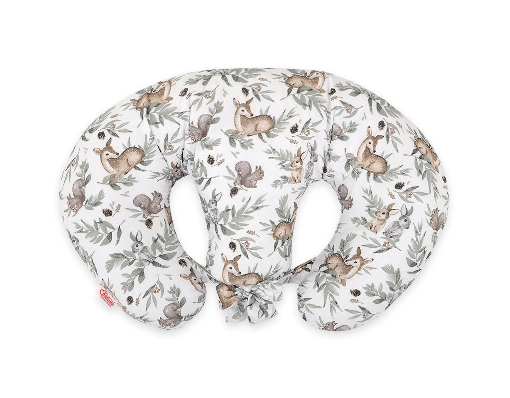 Twin Nursing Pillow – Woodland Olive (Removable, Hands-Free Feeding)
