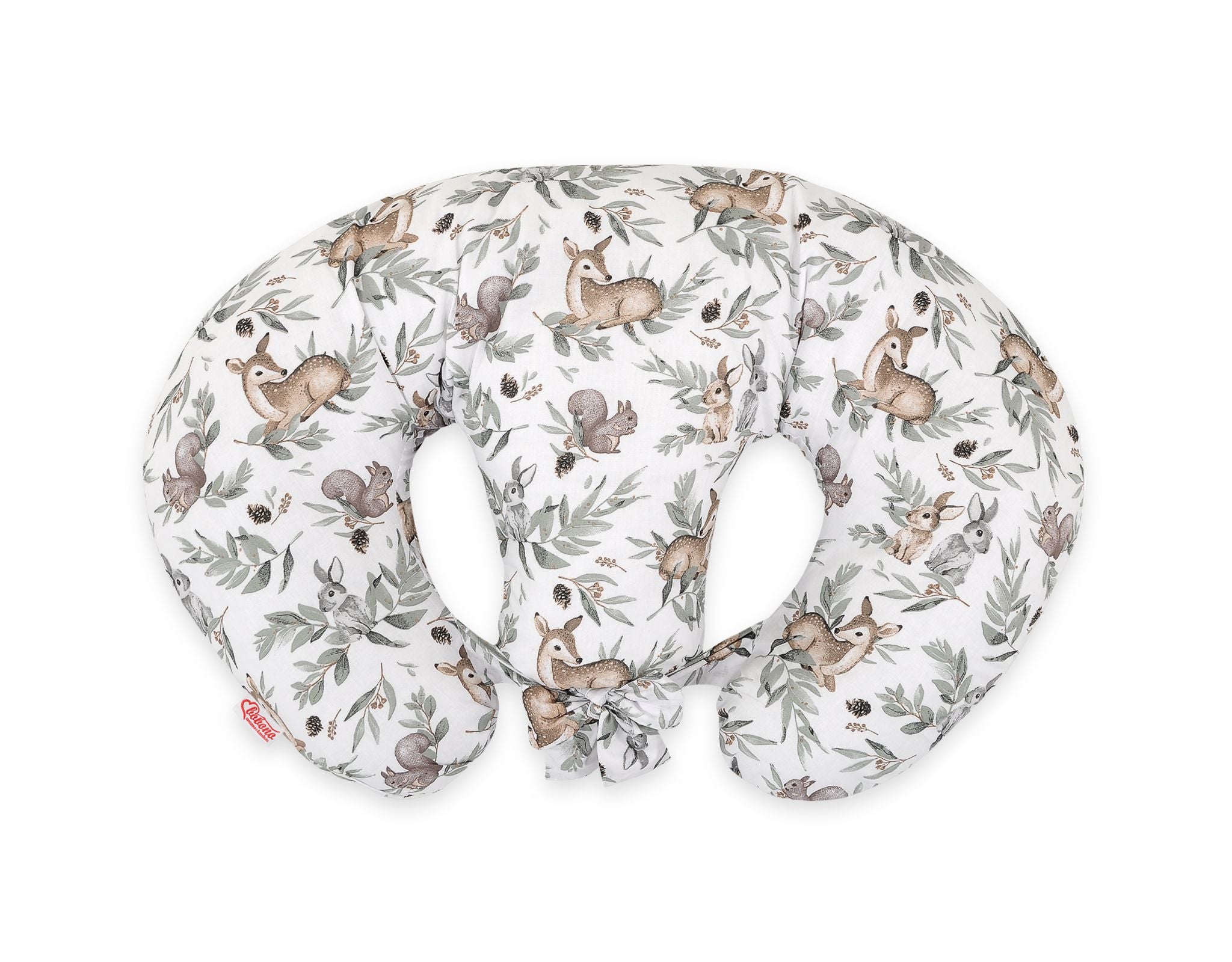 Twin Nursing Pillow – Woodland Olive (Removable, Hands-Free Feeding)