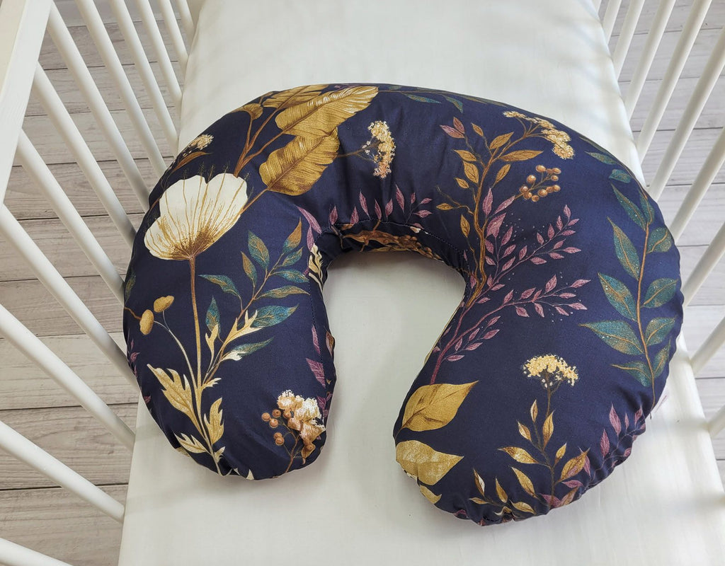Breastfeeding Pillow Nursing Croissant Pillow, removable, Hands-Free Feeding- Floristic