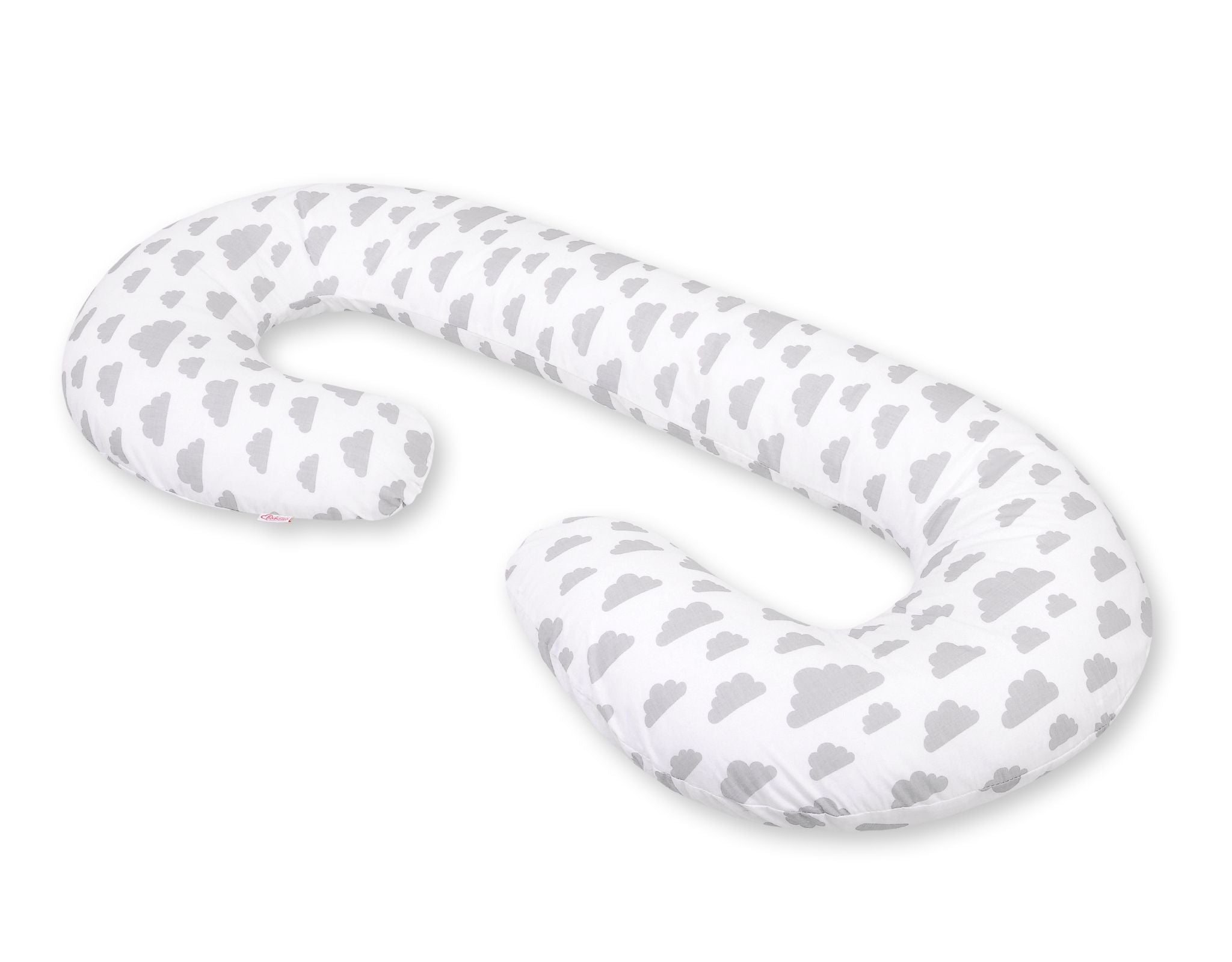 Maternity Support Pillow C, removable pillowcase - clouds gray