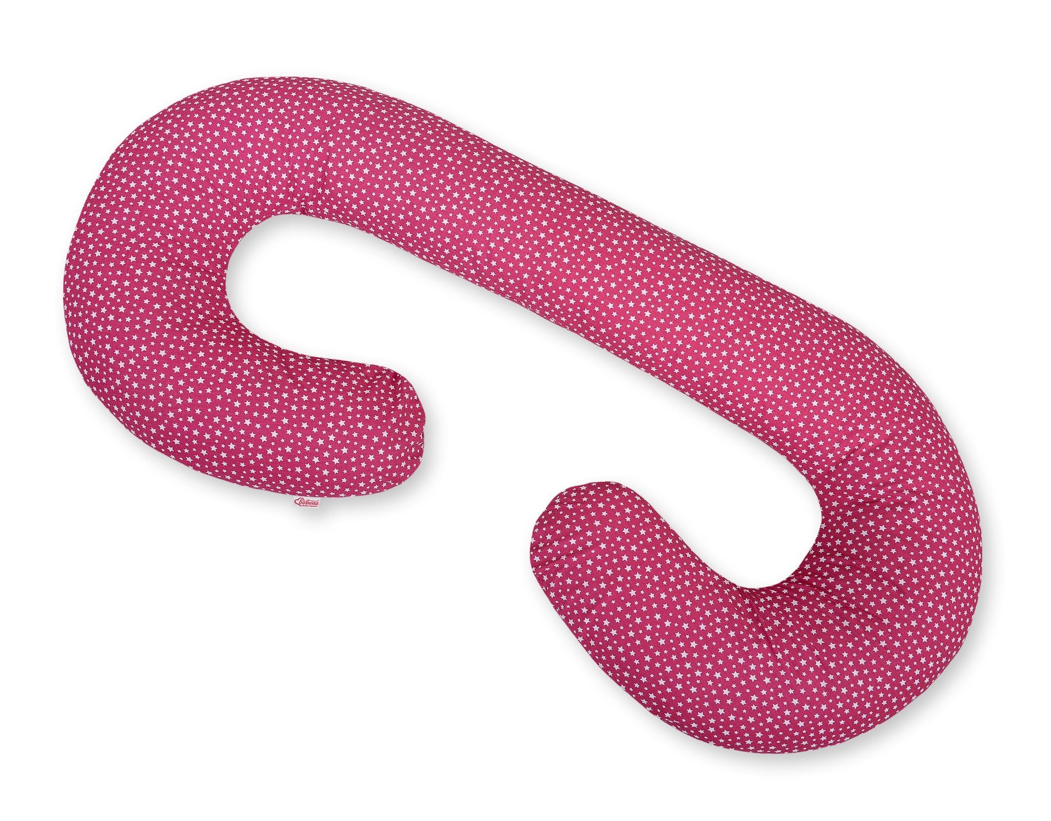 Maternity Support Pillow C, removable pillowcase - wine red stars
