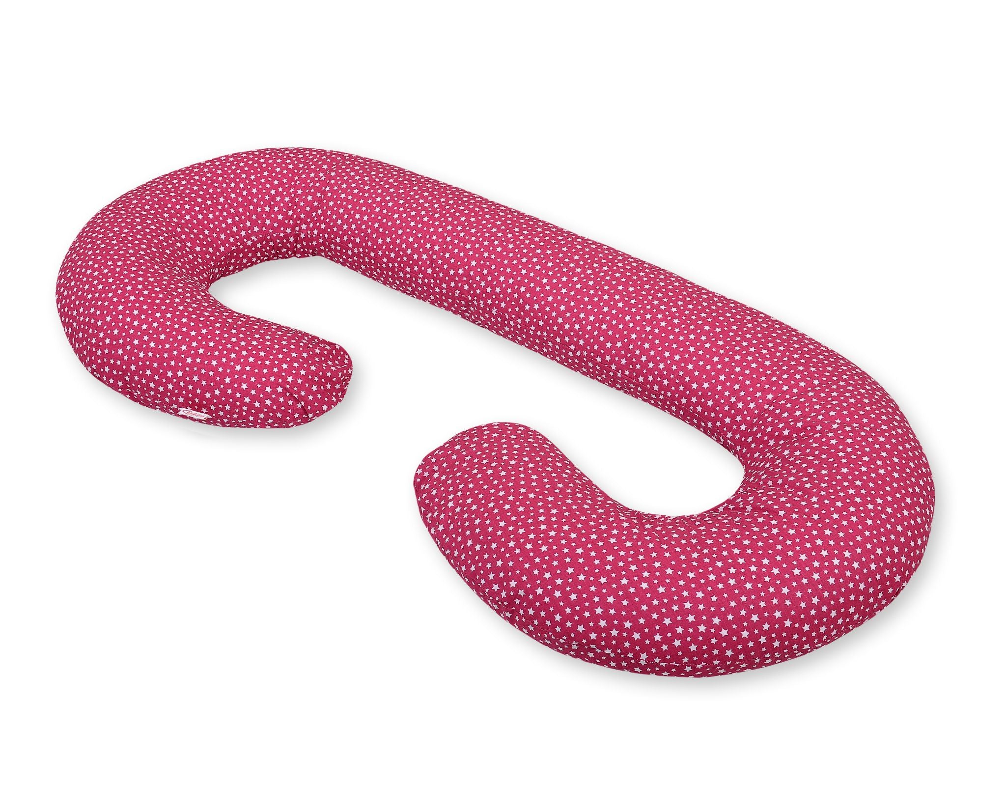 Maternity Support Pillow C, removable pillowcase - wine red stars
