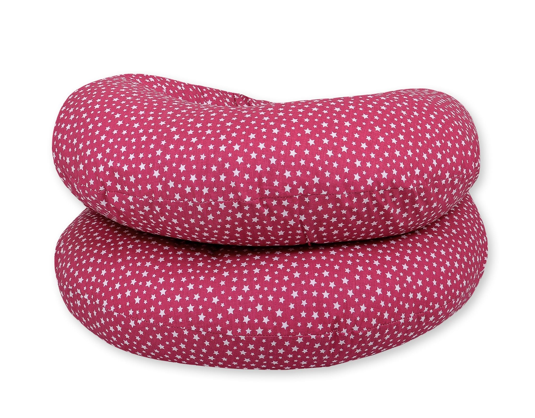 Maternity Support Pillow C, removable pillowcase - wine red stars