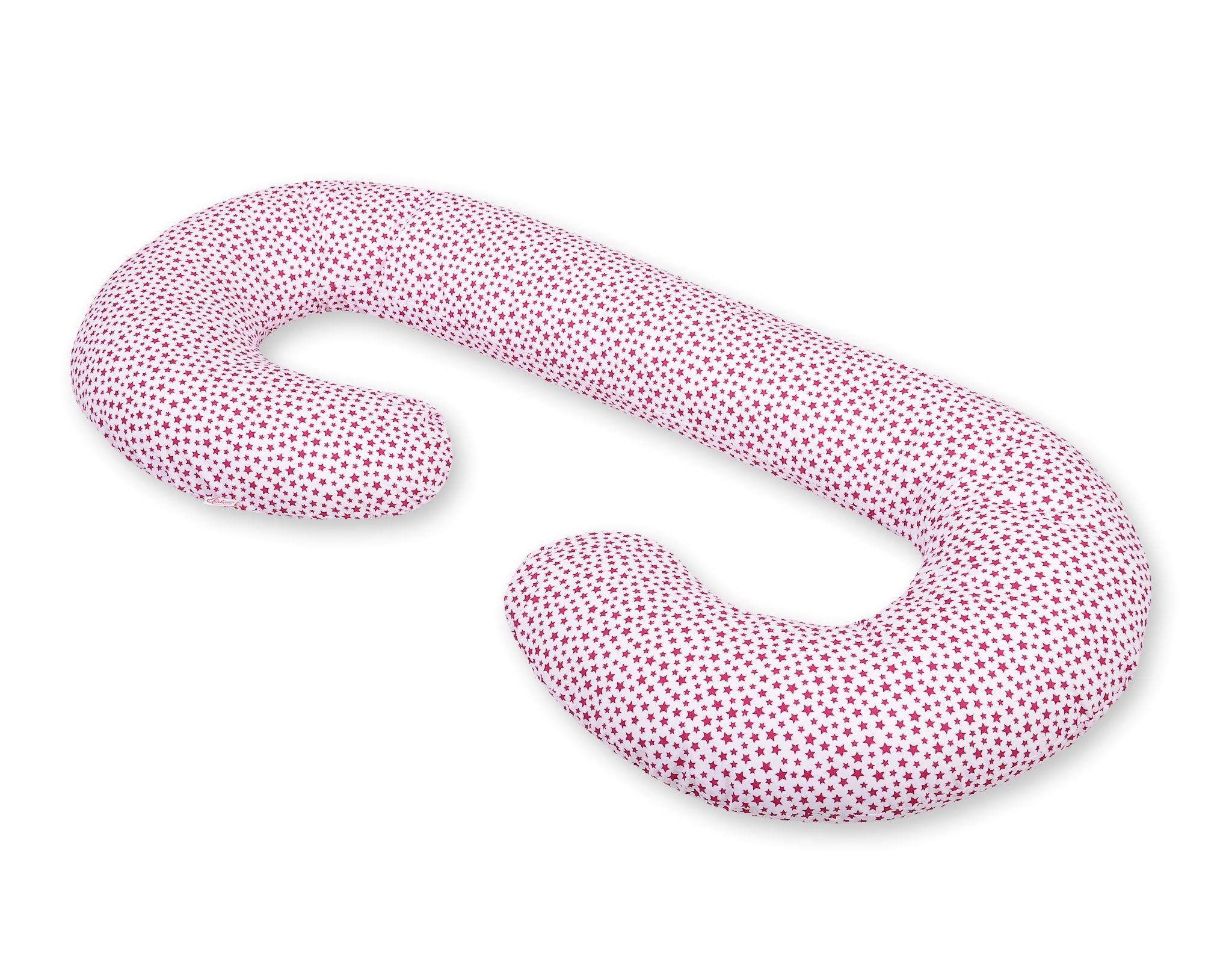 Maternity Support Pillow C, removable pillowcase - white-wine red stars