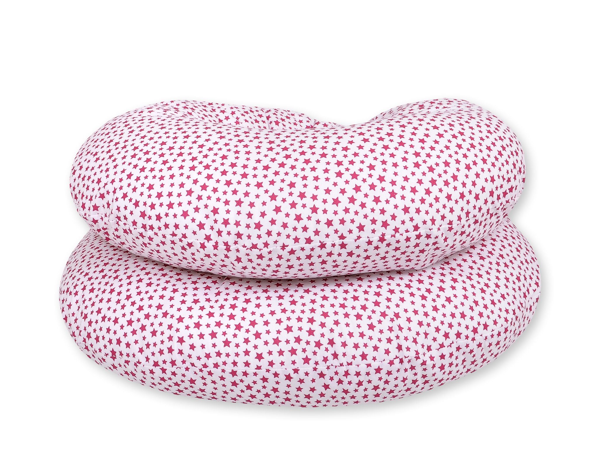 Maternity Support Pillow C, removable pillowcase - white-wine red stars