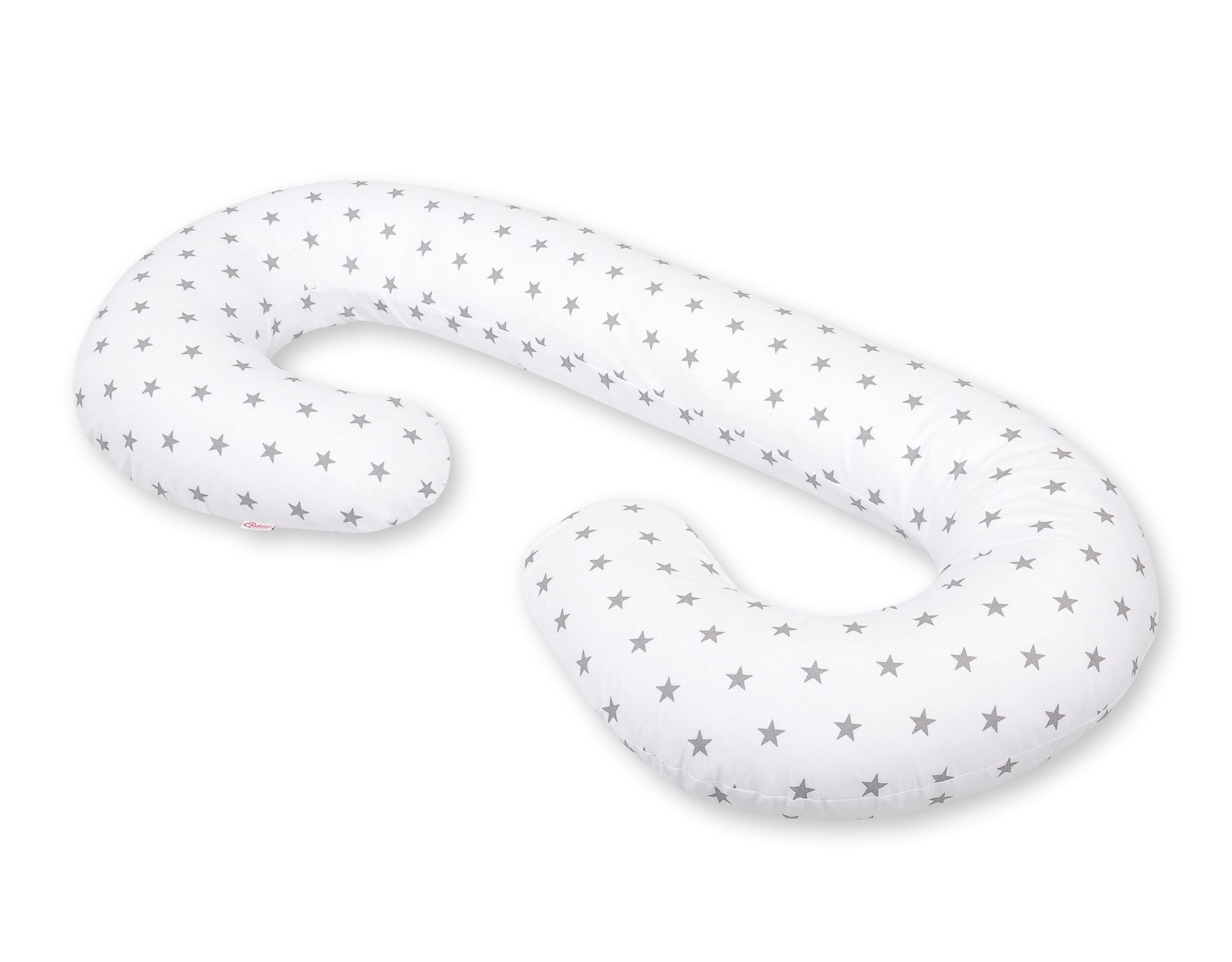 Maternity Support Pillow C, removable pillowcase - white with grey stars