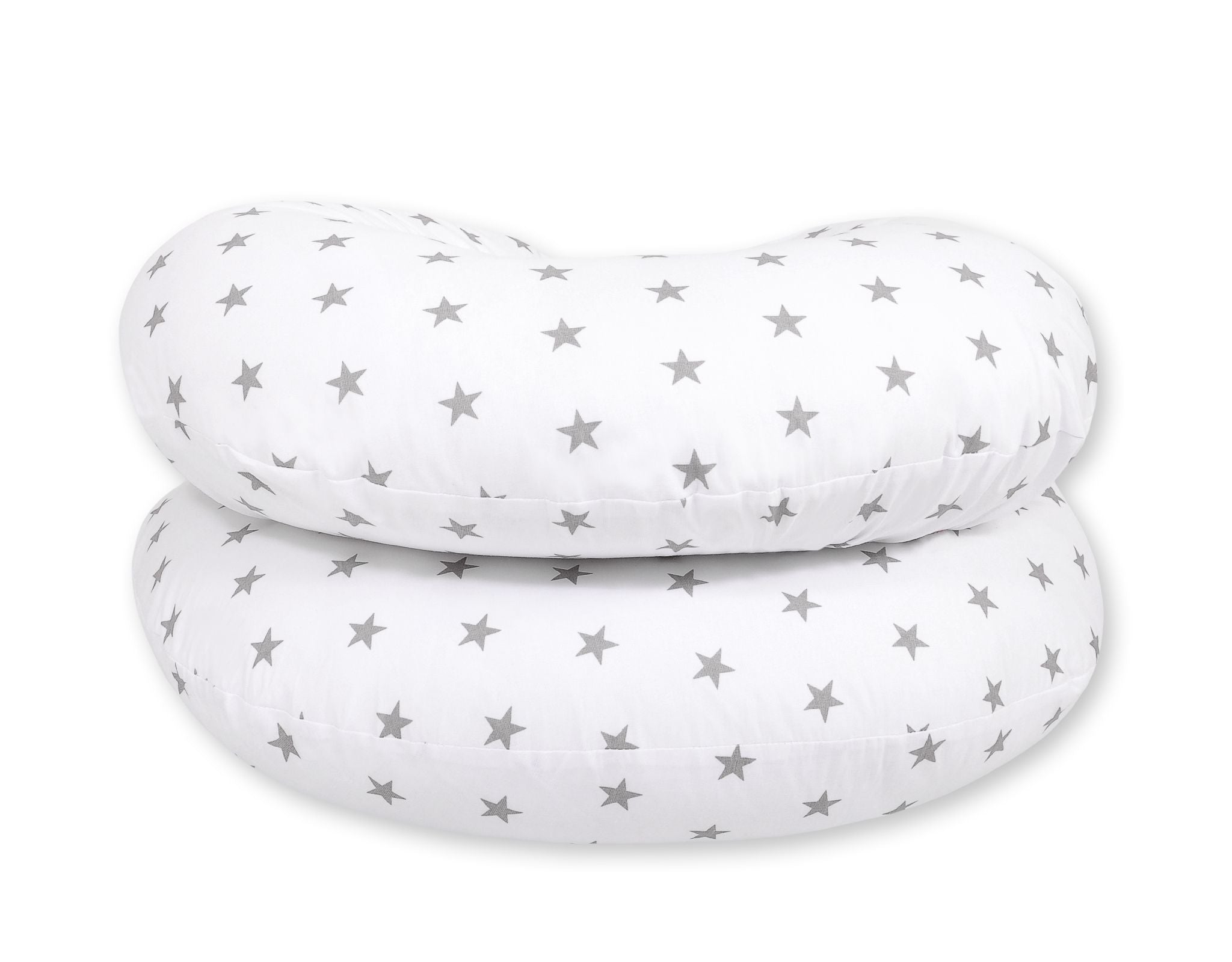 Maternity Support Pillow C, removable pillowcase - white with grey stars