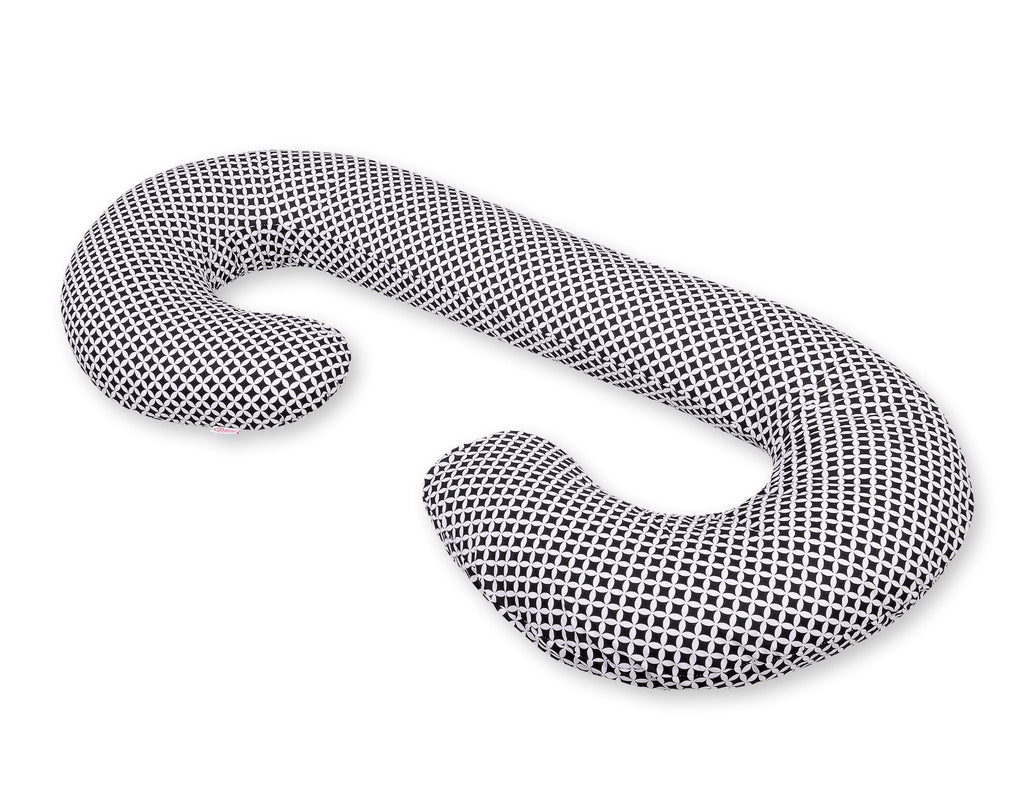 Maternity Support Pillow C, removable pillowcase - rosette black