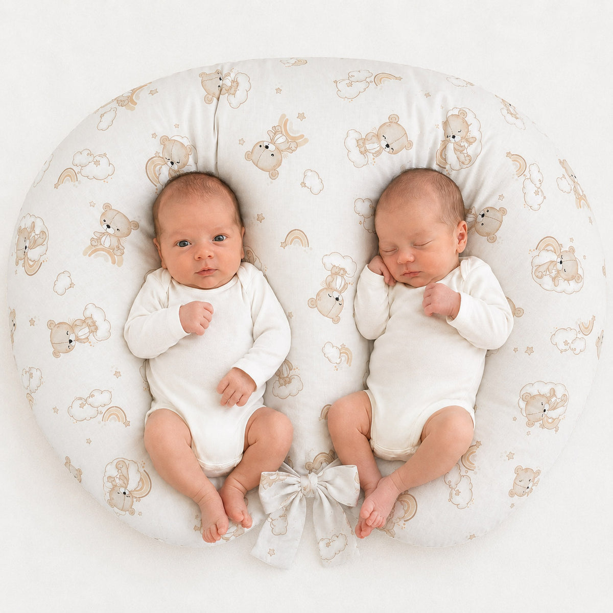 Twin nursing pillow cover Rainbow Bear