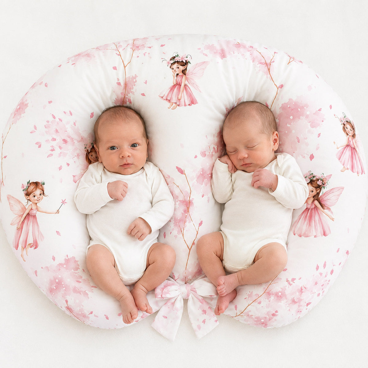 Twin nursing pillow cover Blossom Fairies
