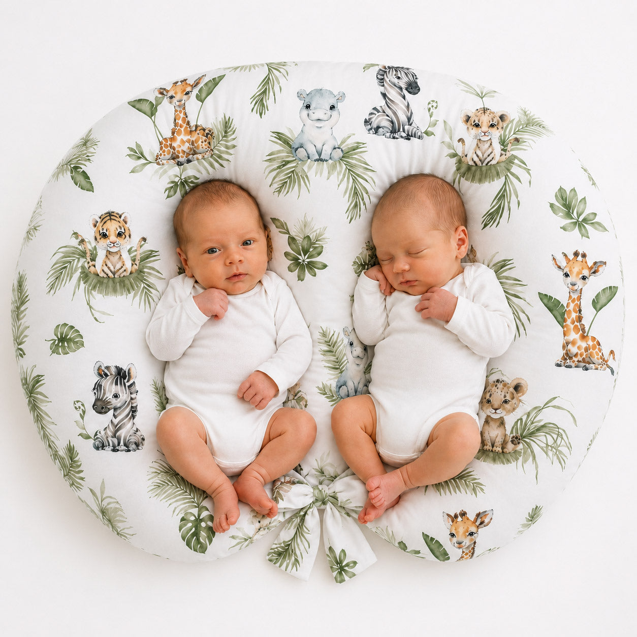 Twin nursing pillow cover Little Safari