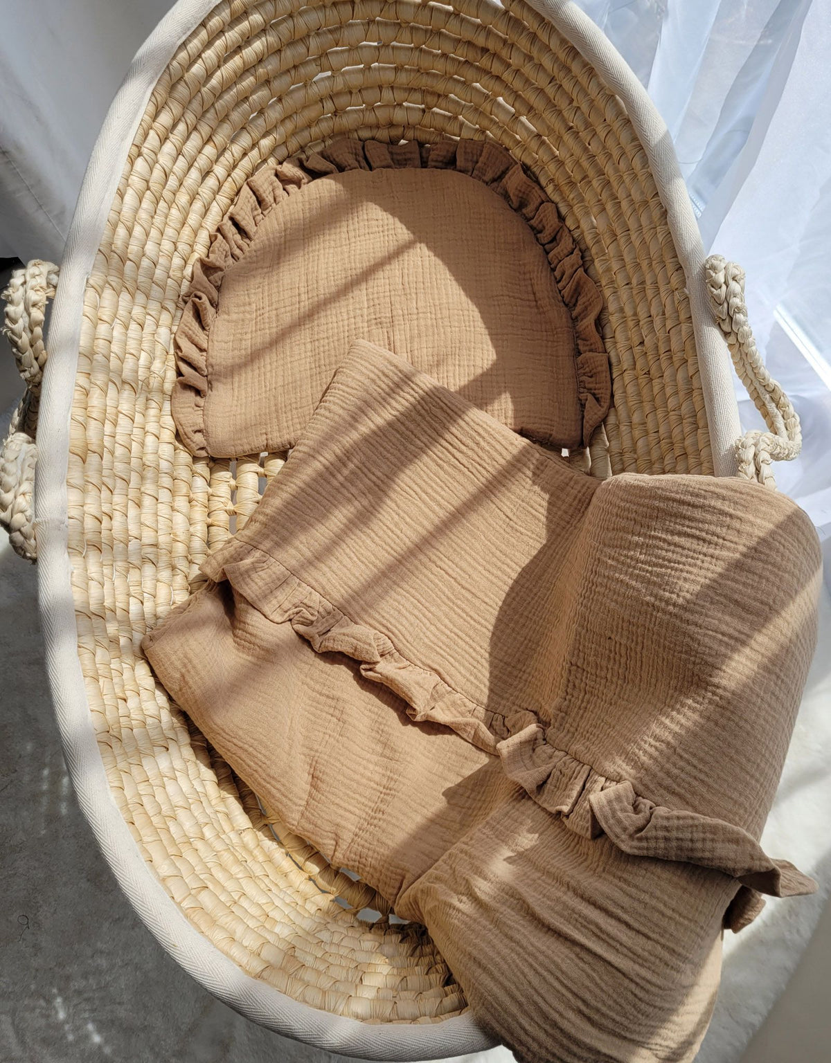 Muslin Duvet & Flat Pillow Set (2 pcs) – Camel