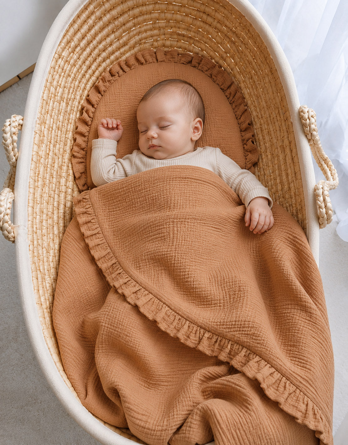 Muslin Duvet & Flat Pillow Set (2 pcs) – Camel