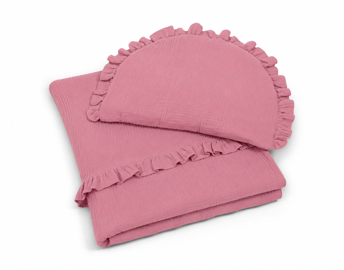 Muslin duvet and pillow set - Retro Pink