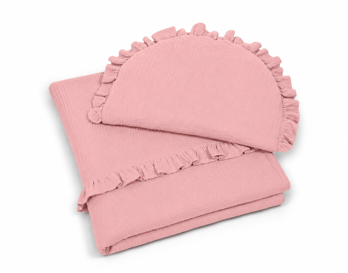 Muslin duvet and pillow set - Pink