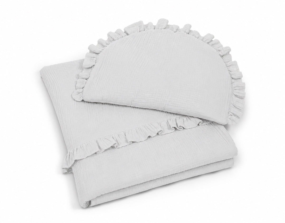 Muslin duvet and pillow set - Grey