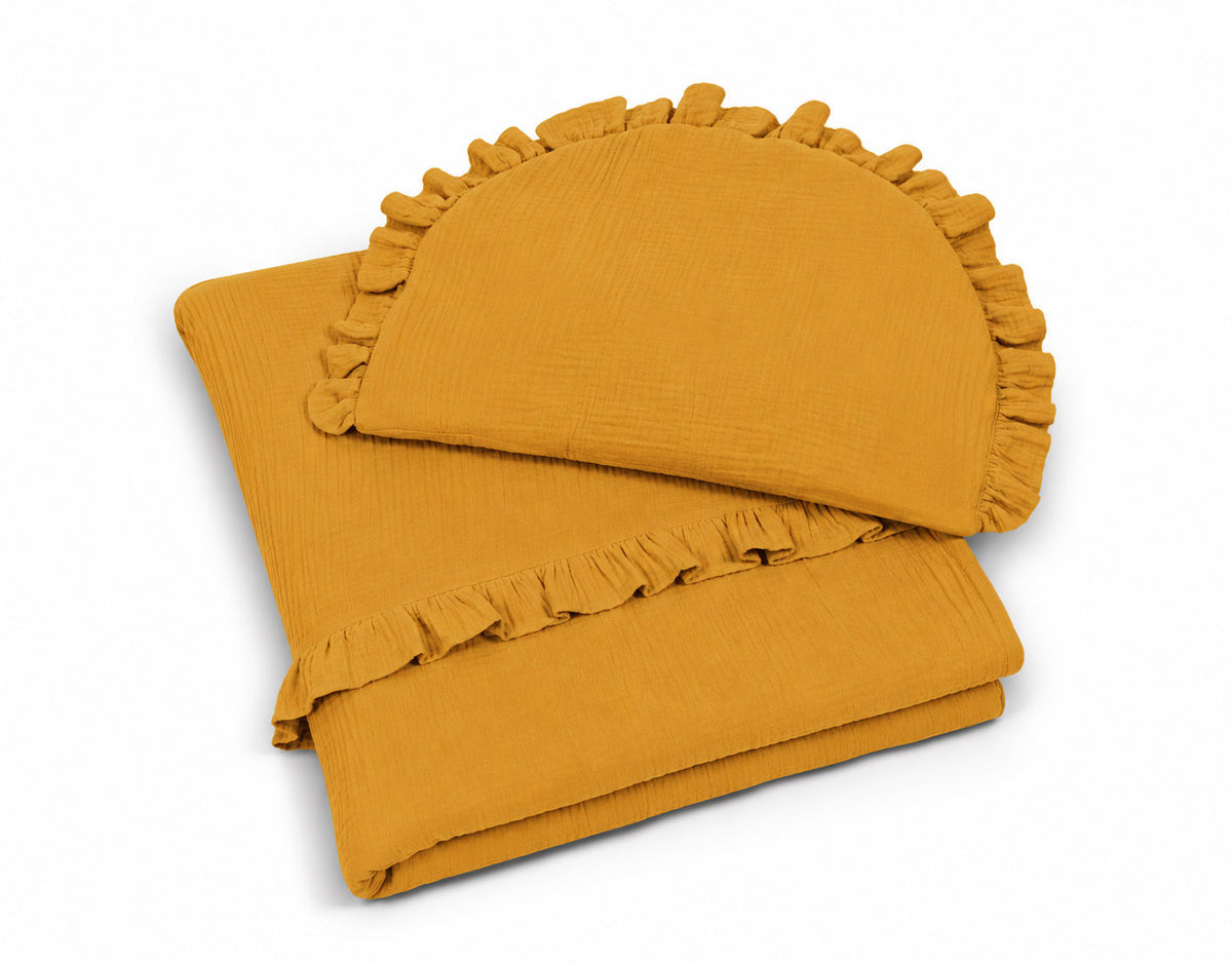 Muslin duvet and pillow set - Honey Yellow