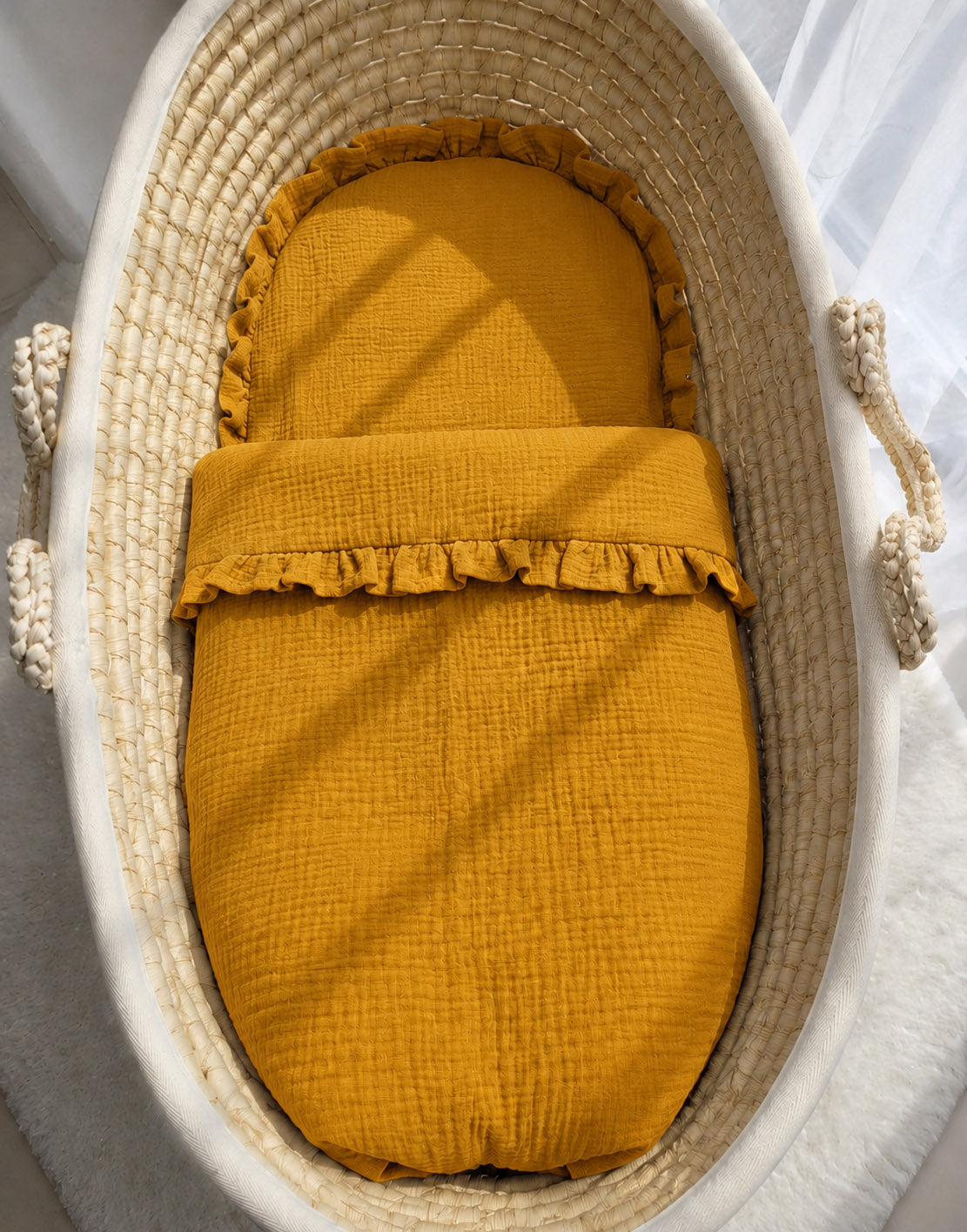 Muslin Duvet & Flat Pillow Set (2 pcs) – Honey Yellow