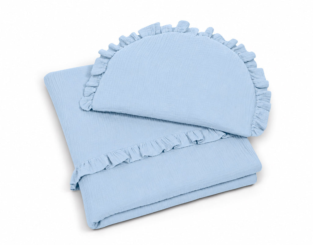 Muslin duvet and pillow set - Blue