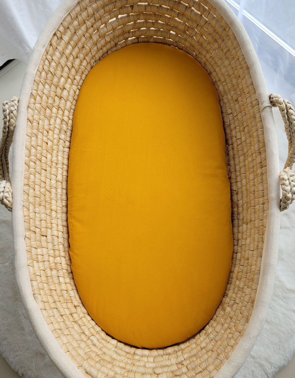 Sheet made of cotton for moses basket mattress 75x35 cm - honey yellow