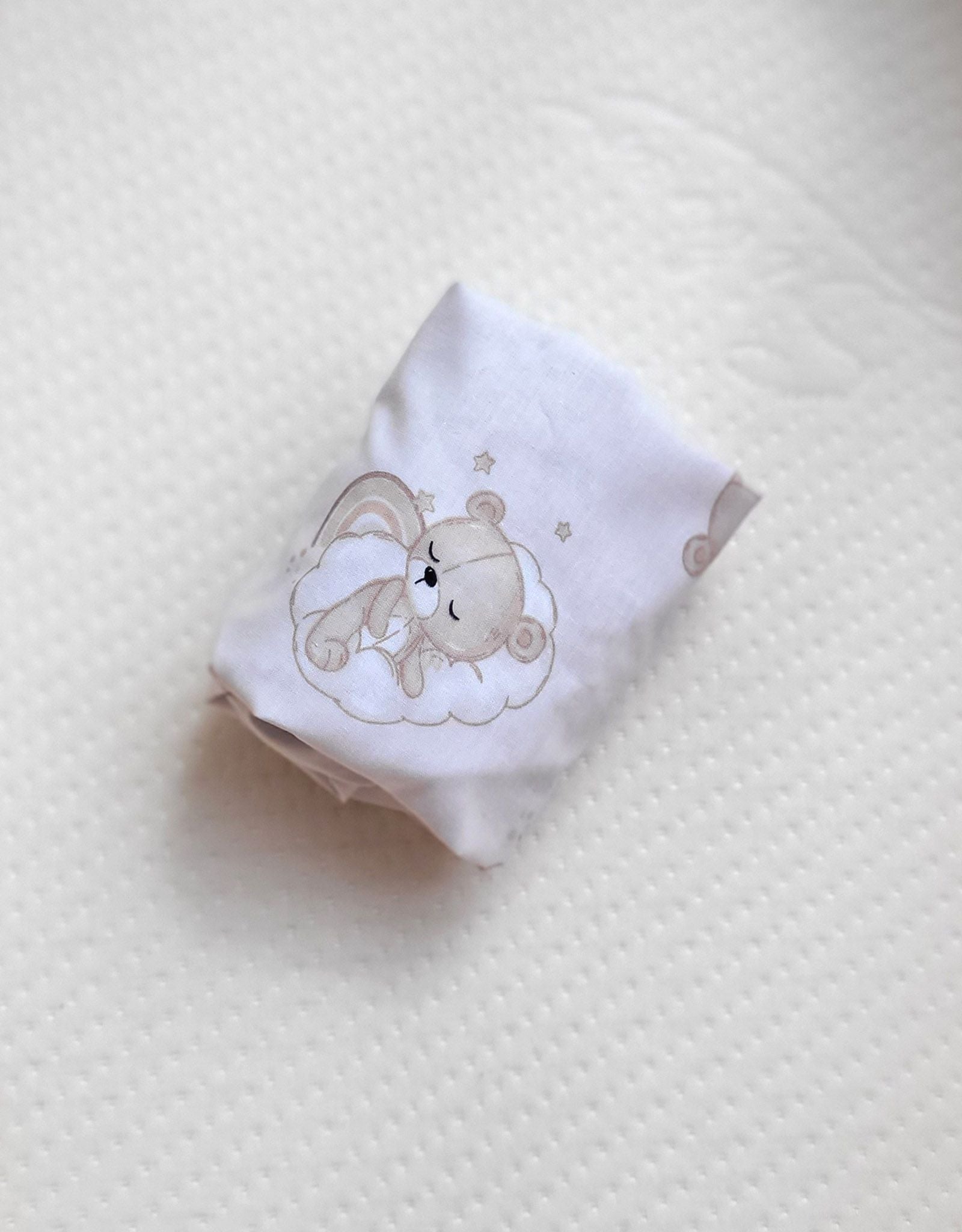 Sheet made of cotton for moses basket mattress 75x35 cm - Rainbow beige bear