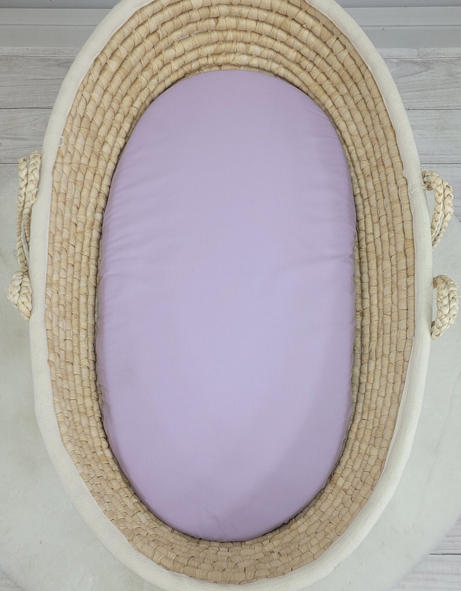 Sheet made of cotton for moses basket mattress 75x35 cm - lila