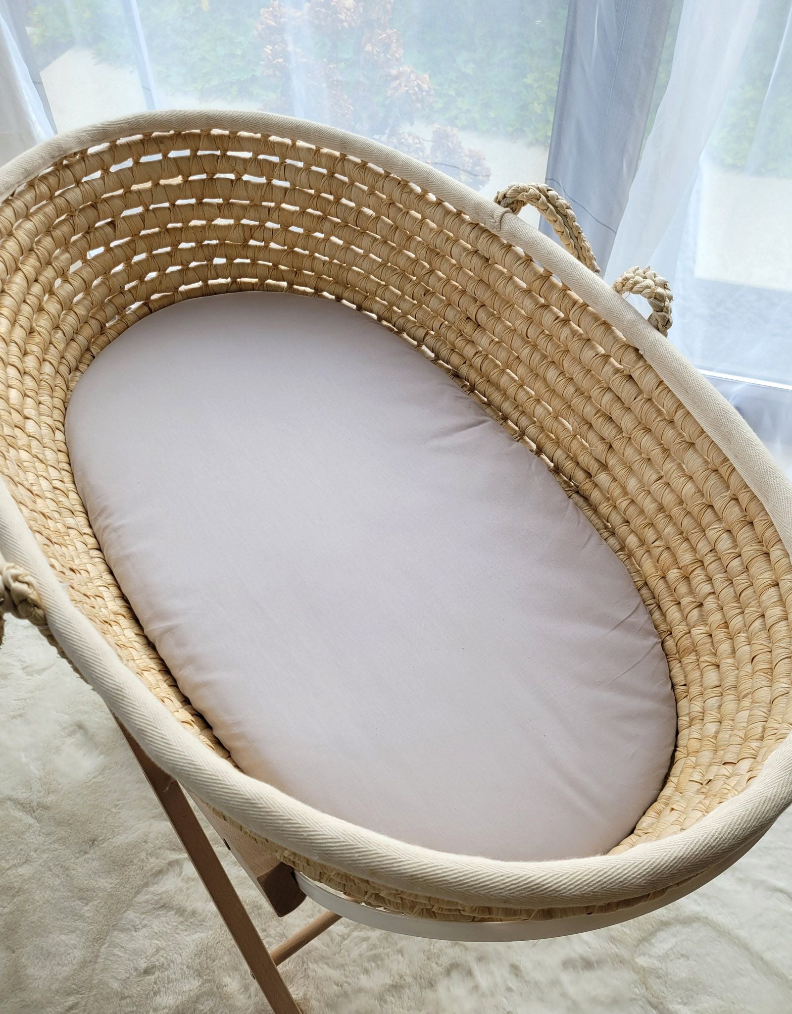 Sheet made of cotton for moses basket mattress 75x35 cm - gray