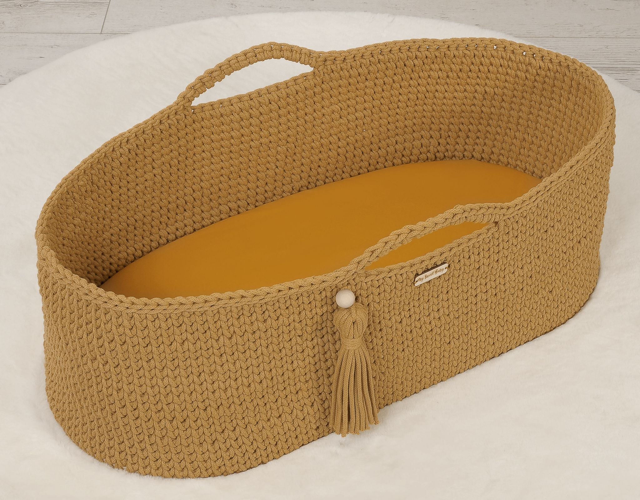 Sheet made of cotton for moses basket mattress 75x35 cm - honey yellow