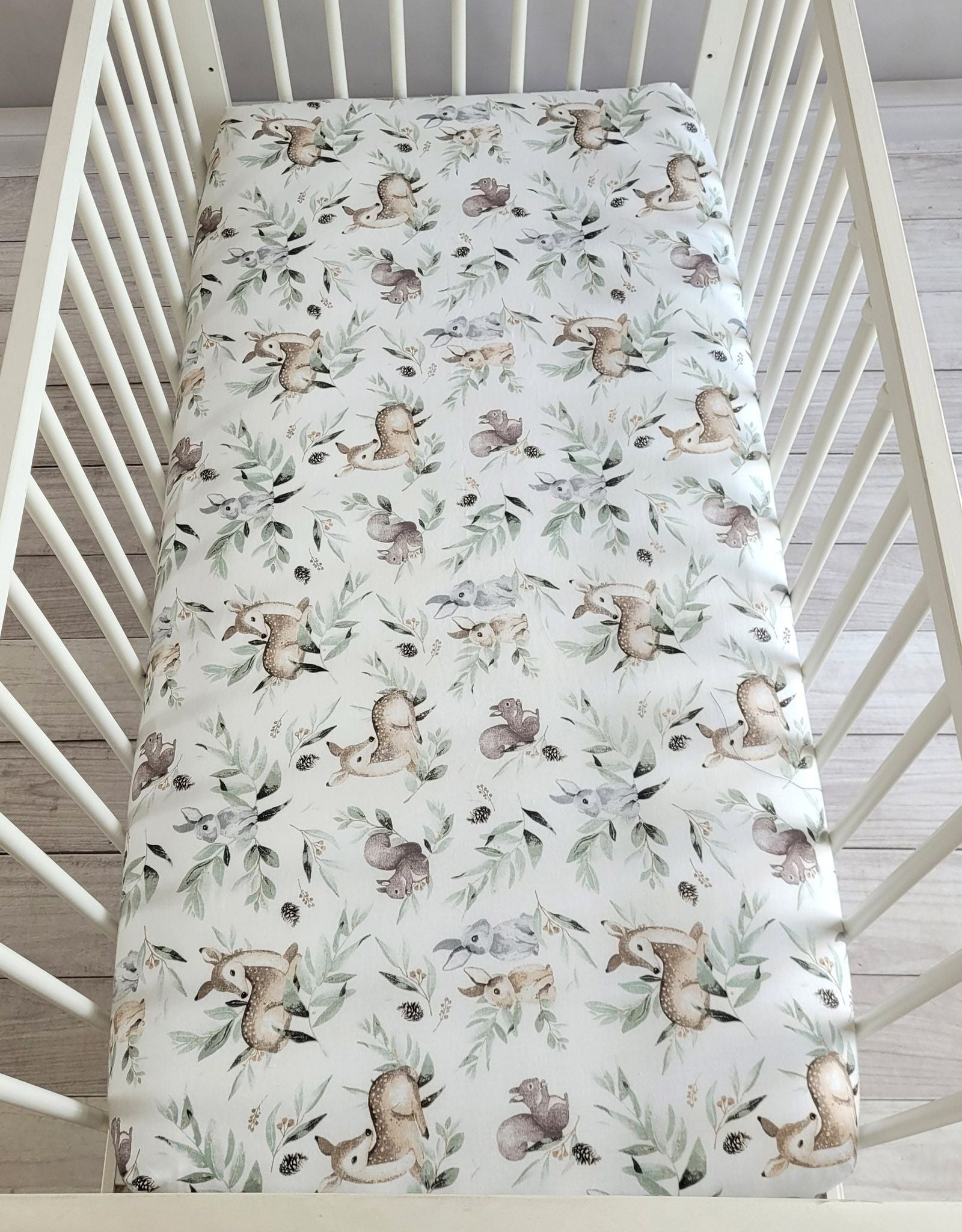 Sheet made of cotton 120x60cm woodland olive – Baby Boutique
