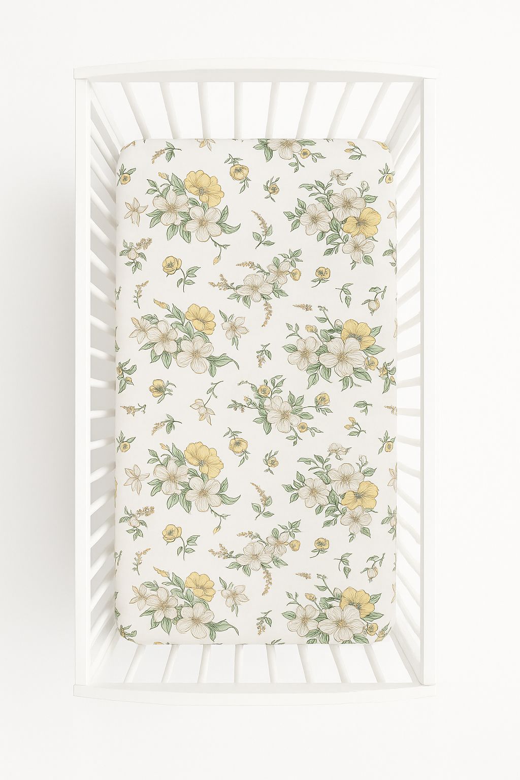 Sheet made of cotton 120x60cm - clematis on beige