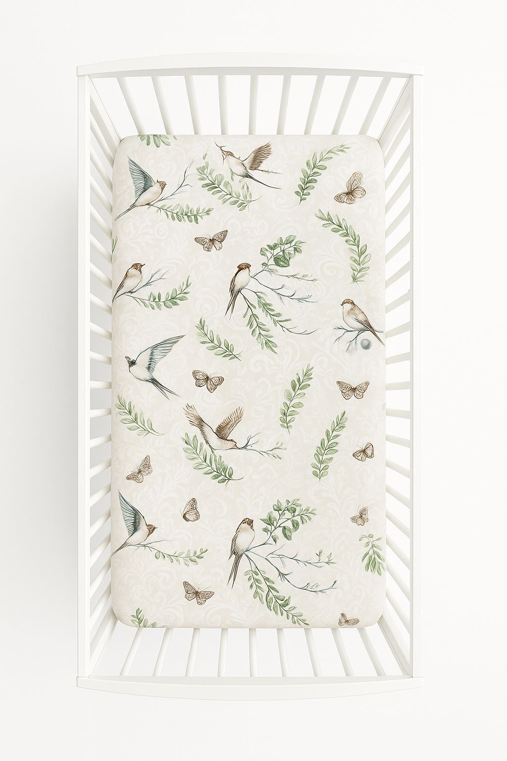 Sheet made of cotton 120x60cm - brown birds