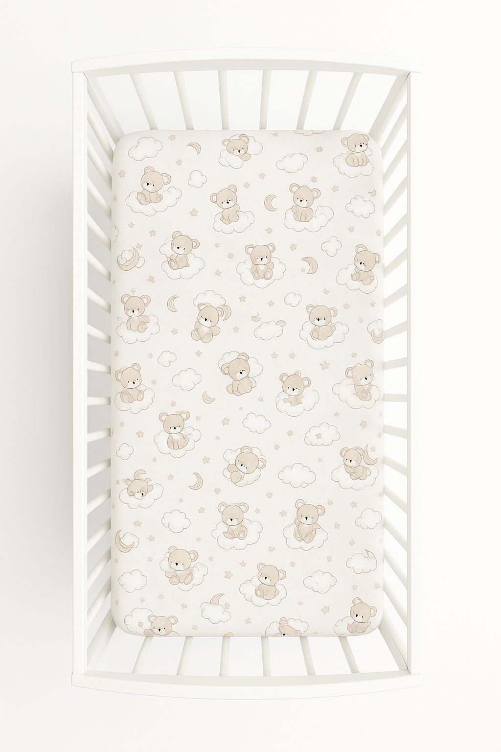 Sheet made of cotton 120x60cm - Rainbow beige bear