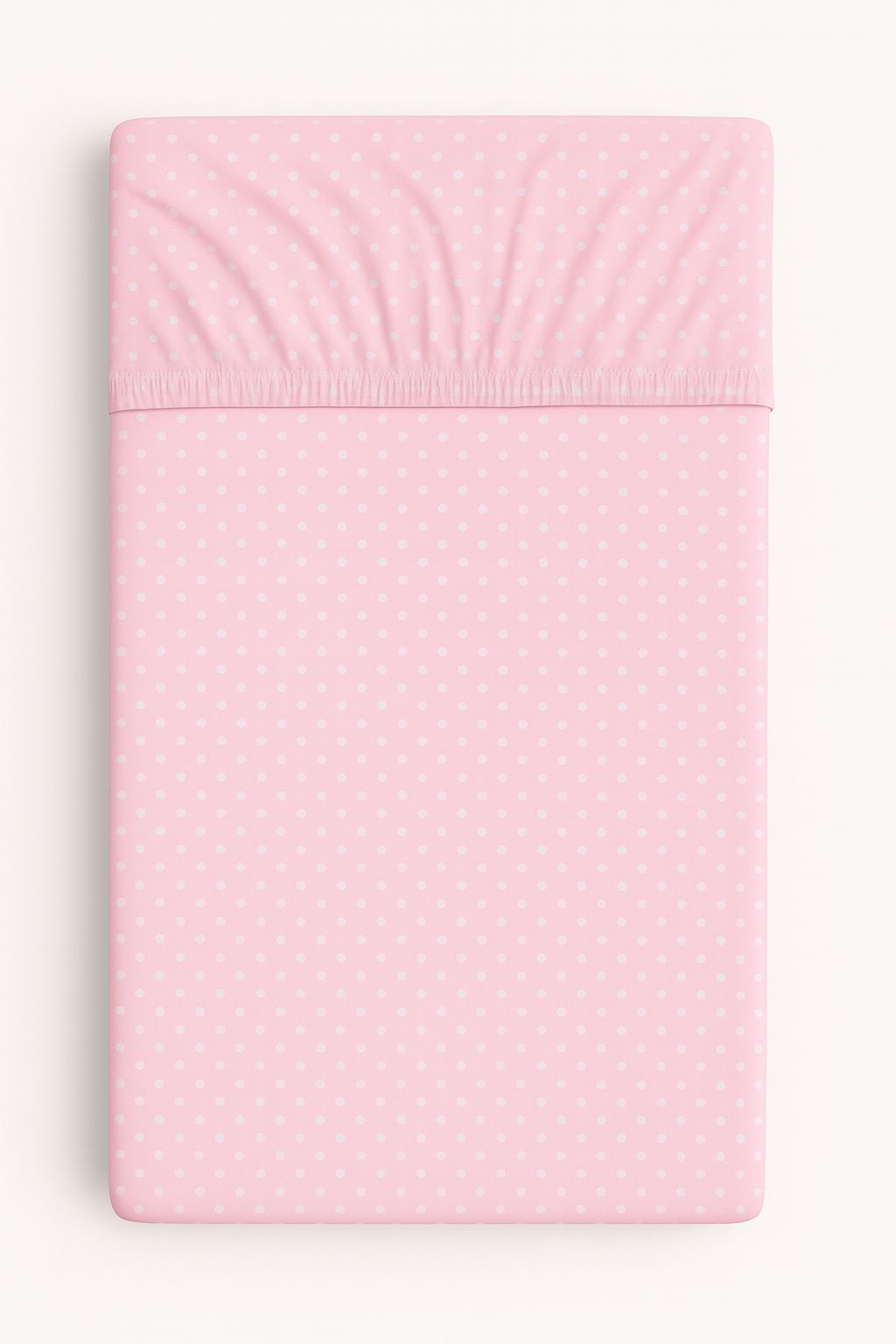 Sheet made of cotton 120x60cm - white polka dots on pink