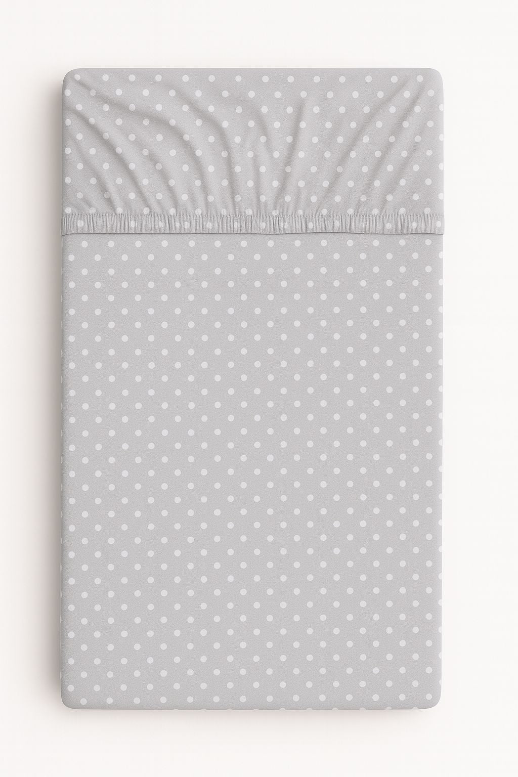 Sheet made of cotton 120x60cm - white polka dots on grey