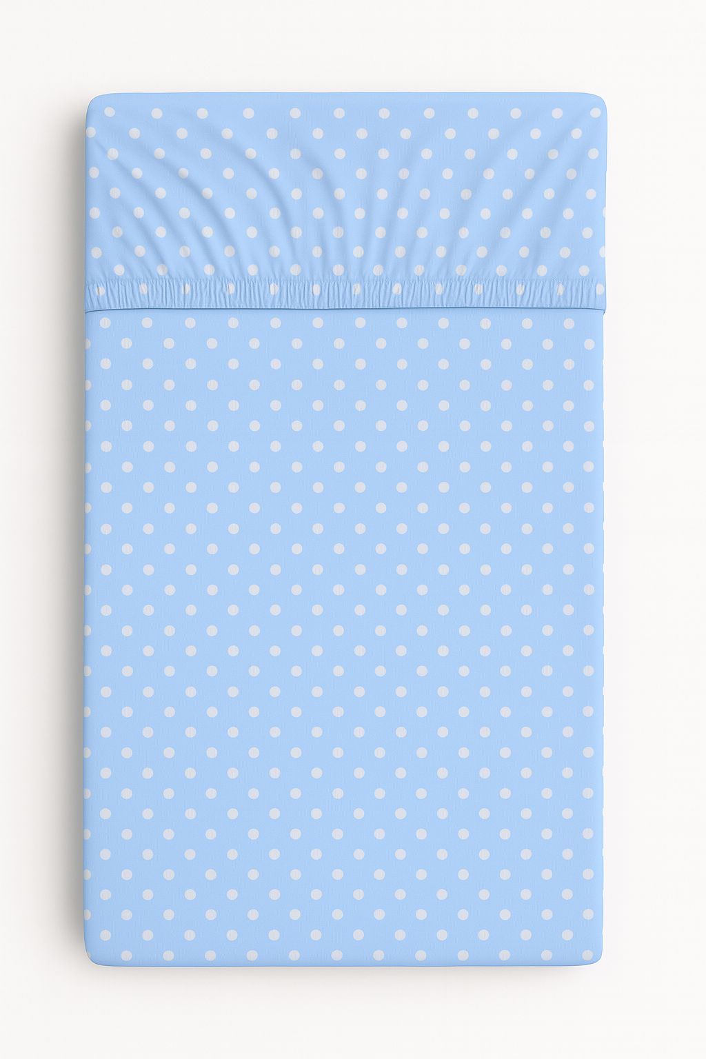 Sheet made of cotton 140x70cm - white polka dots on blue