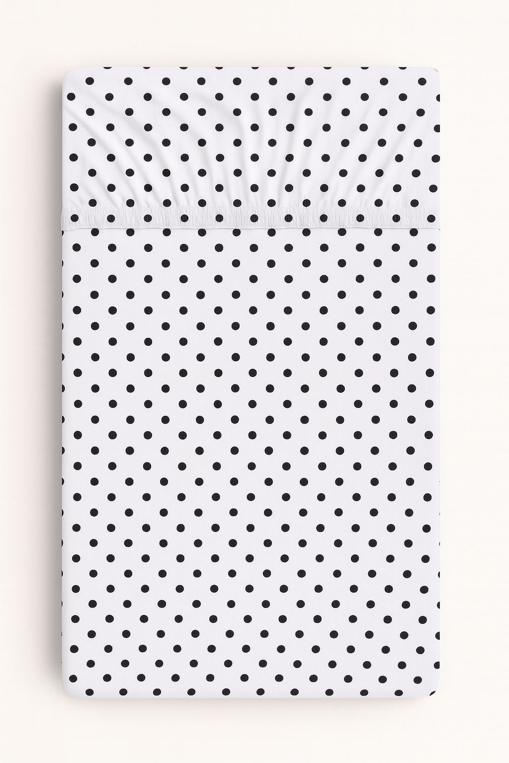 Sheet made of cotton 120x60cm - white with black dots