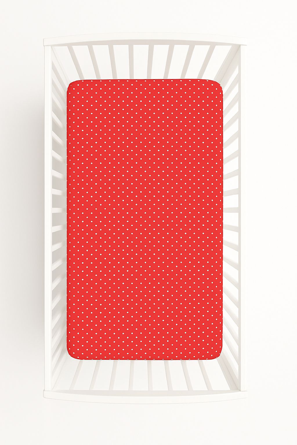 Sheet made of cotton 120x60cm - white polka dots on red